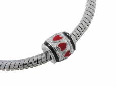 Бусины металл для "Pandora"  9*9мм с эмалью арт.745234 черный/красный