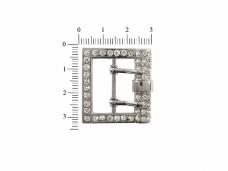 Пряжка металл арт.CKB-3384 никель со стразами