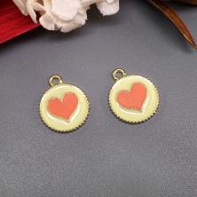 Подвеска "Сердце" в круге 15,5*18,5мм арт.ИВ-343 микс/золото