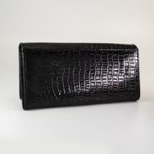 Кошелек нат.кожа крокодил 19*10см арт.ИВ-614 черный