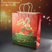 Пакет бумажный 33*26*13см "С Новым годом!" арт.103715