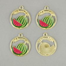 Подвеска "Арбуз" 22*25мм арт.1900-100470 золото/микс