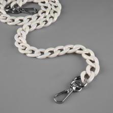 Цепочка для сумки пластик 68см d-23*17мм арт.9690178 белый/серебро