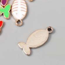 Подвеска пластик под метал "Рыба" 12*30мм арт.7812457 золото/ассорти