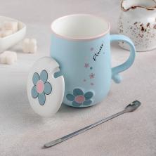 Кружка с крышкой и ложкой 