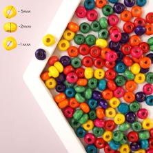 Бусины дерево 05*3*1,5мм отв.1мм арт.ИВ-886 ассорти (400шт)