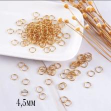 Кольцо соединительное  4,5*0,7мм арт.ФУ-11532 золото (250гр)(4400±5шт)