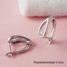 Швензы для сережек с английской застежкой из нержавеющей стали 16мм арт.ИВ-785 никель