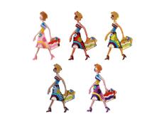 Термоаппликация "Девушка с сумкой" 70*35мм арт.4010/12 ассорти