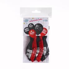 Шары воздушные "Новый год с приколом" 12"/30см арт.7003722 красный/черный