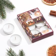 Свечи ароматические "Мандарин" d-3,5см 4*6см арт.6930733 (6шт)