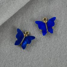 Подвеска "Бабочка" 15*15мм арт.308-195 золото/синий