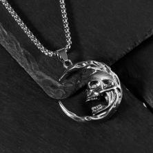 Кулон "Череп-полумесяц" 70см арт.9669473 серебро