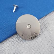 Пуговица джинсовая со стразами 35мм арт.ФУ-0215 