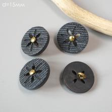 Пуговица арт.ZV-0092 15мм 24" A008-черный