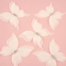 Бабочки шифоновые 50*50мм 3D арт.SF-6120 белый-12