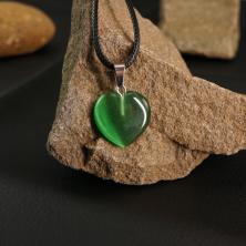 Кулон "Сердце" 20*27мм с камнем авантюрин арт.ИВ-282