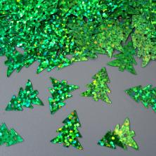 Пайетки-голограмма "Елочка" 11*16мм арт.ФУ-10645 зеленый (50гр)
