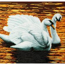 "Лебеди" 20*20см арт.65279 Картина стразами