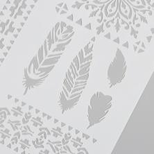 Трафарет пластик "Узоры, перья" 21*29,7см арт.10249832