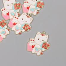 Подвеска "Котик с букетом" 25*25мм арт.10715354