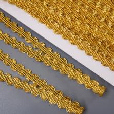 Тесьма металлизированная  9мм арт.001 золото