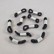 Коннектор 2см d-2,3мм для очков силиконовый арт.8912 черный/серебро