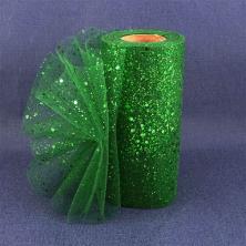 Фатин средней жесткости 15см с блестками арт.SF-605 т.зеленый-19