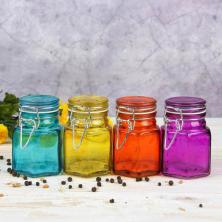 Банка с замком 100мл d-4 h-8см арт.934185 прозрачный/микс