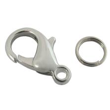 Карабин для бижутерии 14*8мм с кольцом арт.ФУ-11827 никель