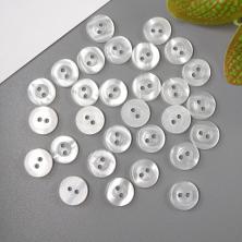 Пуговица рубашечная на 2прокола арт.62503 11мм 18L белый/перламутр