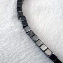 Бусины "Гематит"  "Кубик" 3*3мм 40см арт.ФУ-11859 т.серебро (126шт)