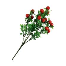 Ветка 35см "Ягоды" арт.З-4301 зеленый/красный (5веток)