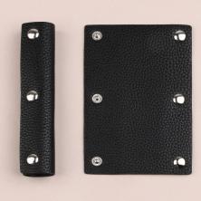 Накладка для ручек на сумку иск.кожа  на кнопках 13*9мм арт.9327047 черный