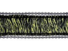 Тесьма гофре 65мм арт.CYY-1065 черный/св.оливковый