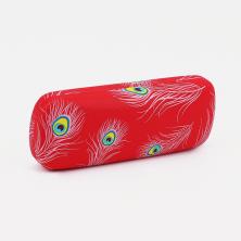 Футляр для очков иск.кожа с салфеткой 15,5*3*6см арт.9706172 красный/микс