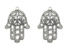 Подвеска-оберег "Хамса" 24*30мм арт.АЯ-0026 серебро (2шт)