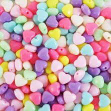 Бусины акрил "Сердце" 8*4мм арт.SF-7281 ассорти