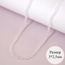 Бусины граненые на леске "Рондель" 3*2,5мм 37см арт.ФУ-10506 прозрачный (140бусин)