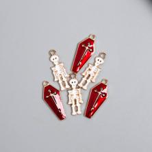 Набор подвесок "Скелет и гроб" арт.9236014 ассорти (2шт)