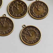 Подвеска "Часы" 18мм арт.3531357 бронза