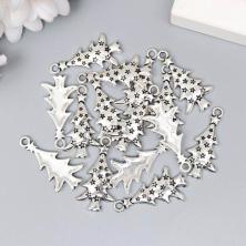 Подвеска "Елочка со звездами" 27*14мм арт.6342564 серебро