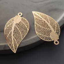 Подвеска "Листик" 50*27мм арт.304-788 золото