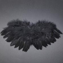 Крылья ангела с перьями для кукол 20*12см арт.ИВ-945 чер.