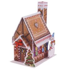 IG/ИГ-1743 "Новогодний домик" Набор для вышивания мулине и бисером PANNA 14,5*9*17см