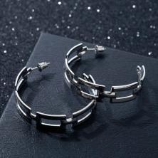 Серьги-кольца d-4,0см "Геометрия" арт.7098528 серебро