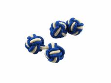 Пуговицы-застежки из сутажа d-10мм арт.ФУ-1112 синий/белый