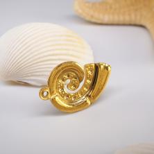 Подвеска с натуральным перламутром "Ракушка" 18*27мм арт.ИВ-791 золото