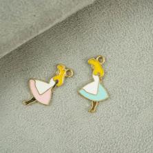 Подвеска "Девочка" 14*25мм арт.304-717 золото/ассорти