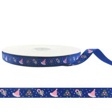 Лента репсовая 10мм "Новый год" арт.X-09 синий